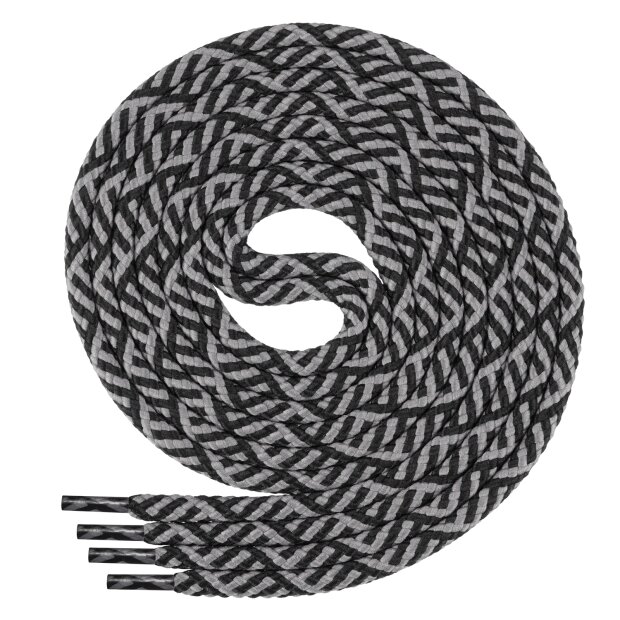 Di Ficchiano Polyester Schnürsenkel - Twist - schwarz/grau - 100 cm