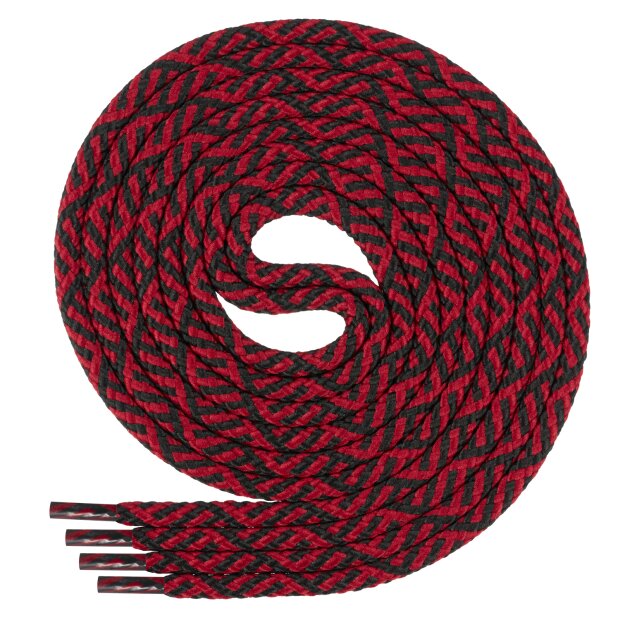 Di Ficchiano Polyester Schnürsenkel - Twist - schwarz/weinrot-140 cm