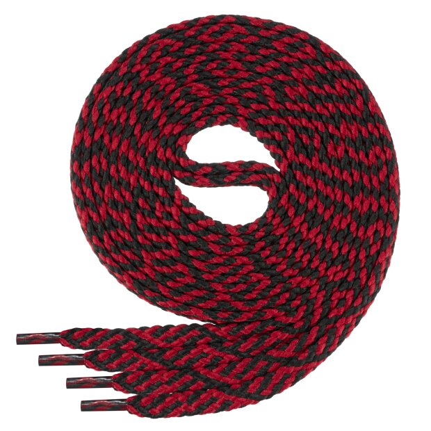 Di Ficchiano - flache Schnürsenkel - schwarz/weinrot Twist - 170 cm