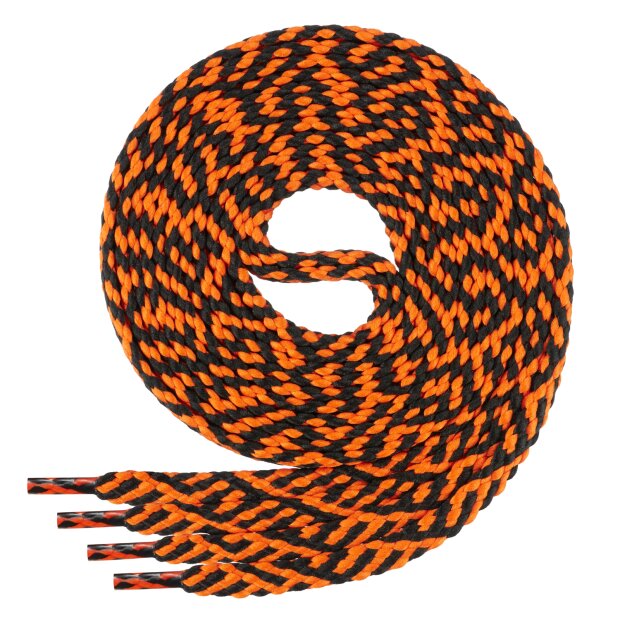 Di Ficchiano - flache Schnürsenkel - schwarz/orange Twist - 100 cm