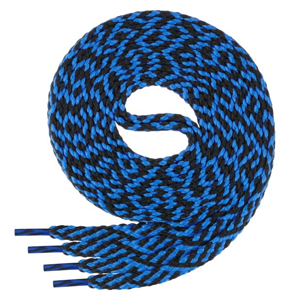 Di Ficchiano - flache Schnürsenkel - schwarz/blau Twist -  160 cm