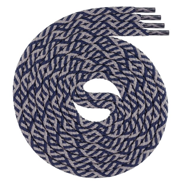 Swissly Schnürsenkel - Twist - dunkelblau/grau - 90 cm