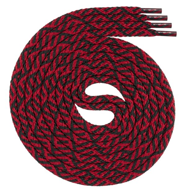 Swissly Schnürsenkel - Twist - schwarz/rot - 160 cm