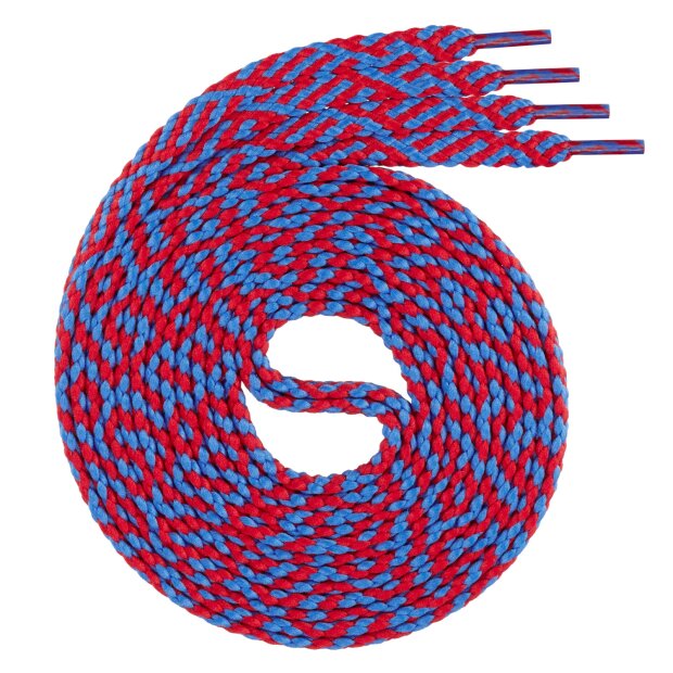 Swissly  Schnürsenkel - Twist - rot/blau - 120 cm